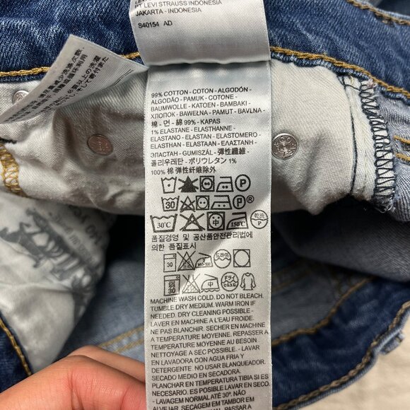 Levi's 513 Blue Jeans Size 31x32 Slim Straight Leg Mid-Rise Stretch Denim Men's - Picture 10 of 16